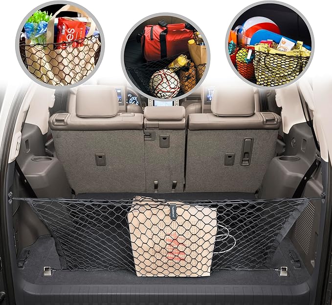 Envelope Style Automotive Elastic Trunk Mesh Cargo Net for Lexus GX460 2010-2023 - Premium Trunk Organizers and Storage - Luggage Net for SUV
