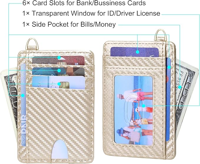 GEEAD Slim Minimalist Front Pocket RFID Blocking Card Holder Wallets for Men & Women
