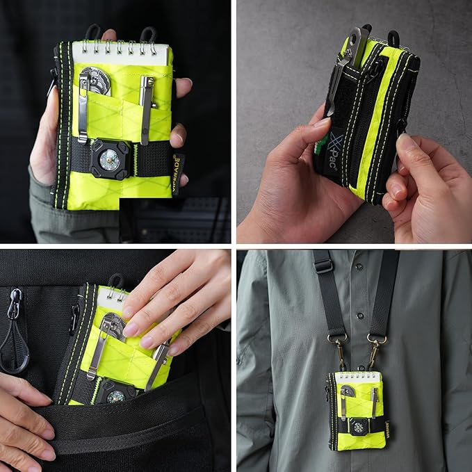 VIPERADE VE18-S Small EDC Pouch, Mini EDC Pocket Organizer for Men, EDC Pocket Organizer, 3 Slots with 2 Zipper Pockets Multitool Pouch