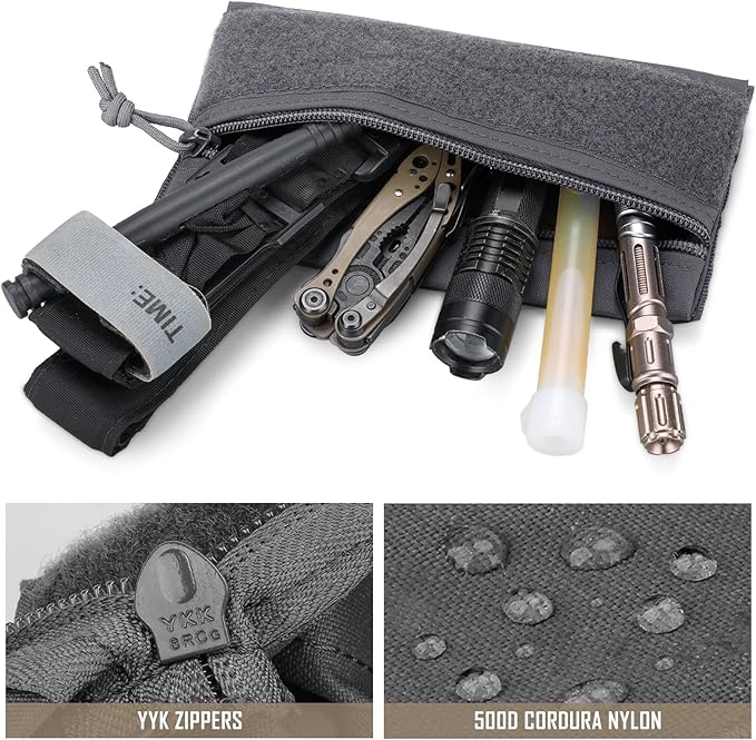 WYNEX Tactical Tool Zipper Pouch, Bag Insert EDC Organizer Utility Admin Storage Pocket Accessories Snack Pouch with Hook Backing for MK3 MK4 Chest Rig