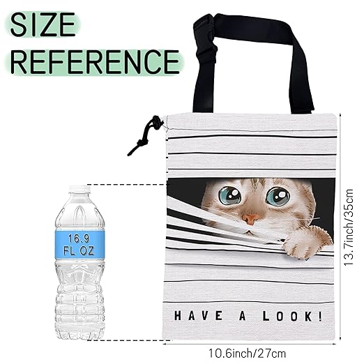 Cute Cat Car Garbage Bag,Waterproof Small Car Trash Bag Hanging Back of Seat,Drawstring Hanging Car Trash Bag with Adjustable Buckle for Car Accessories