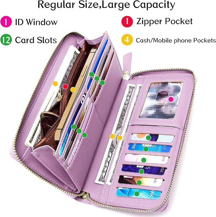 GEEAD Custom Design Wristlet Wallets for Women PU Leather RFID Blocking Wallet