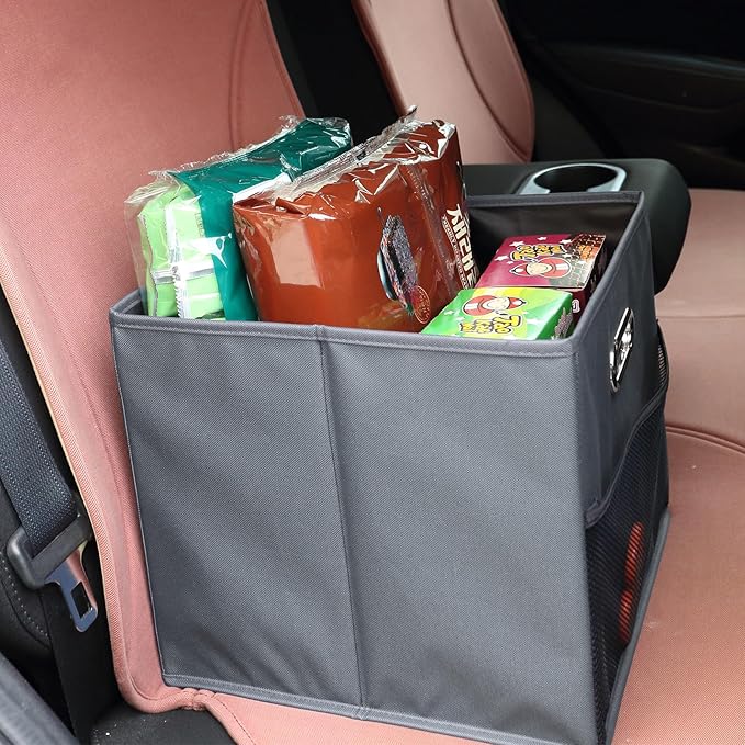 Foldable Car Trunk Organizers, Collapsible Storage Bins with Leakproof Liner, Waterproof Multipurpose for SUV, 2 Pack, Grey
