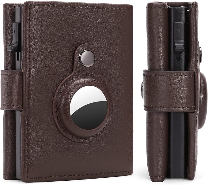 FALAN MULE Wallet for Men Genuine Leather AirTag Wallet RFID Blocking Credit Card Holder Minimalist Wallet with Gift Box