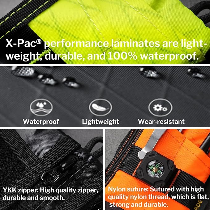 VIPERADE VE18-S Small EDC Pouch, Mini EDC Pocket Organizer for Men, EDC Pocket Organizer, 3 Slots with 2 Zipper Pockets Multitool Pouch