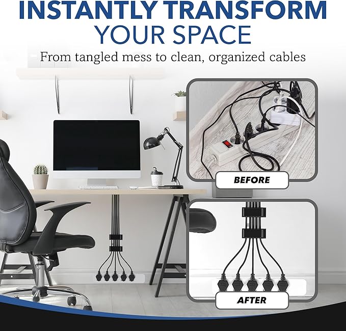 100 PCS Self Adhesive Cable Clips, Wire Organizer, Cable Management, Cord Organizer for Desk, Wall, PC, Car, Home, Office, USB, Ethernet, Power Cords, Black (Small)