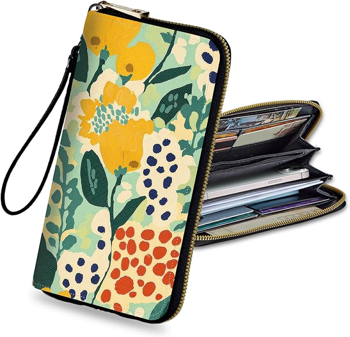 Wristlet Wallet for Women, RFID Blocking Phone Wallet, Large Capacity Zip Around Clutch, Fits iPhone 15 Pro Max, Travel Organizer Purse
