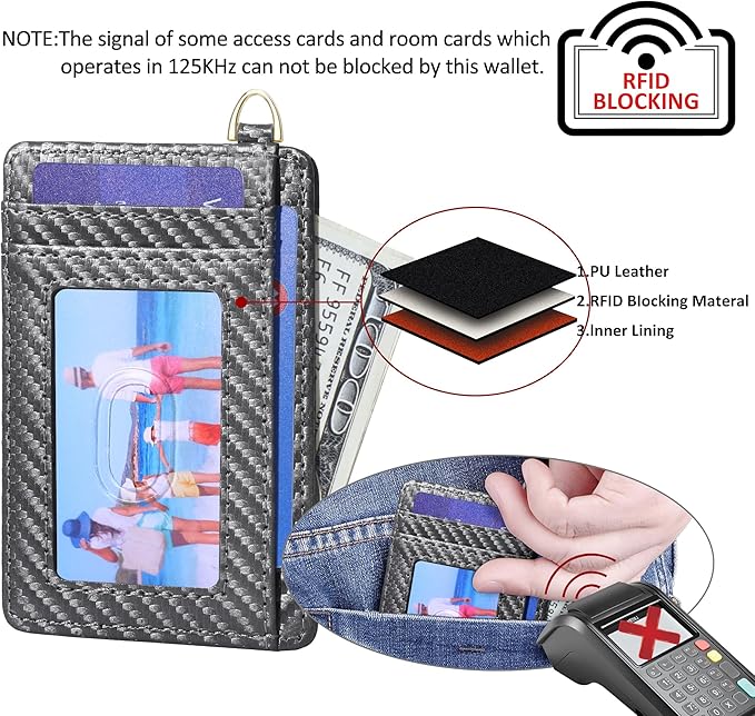 GEEAD Slim Minimalist Front Pocket RFID Blocking Card Holder Wallets for Men & Women