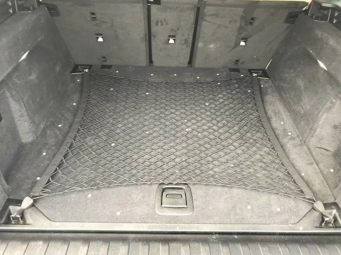 Rear Trunk Organizer Cargo Net for BMW X5 2007–2025 – Floor Style Cargo Net for SUV – Premium Mesh Elastic Car Trunk Organizer Vehicle Carrier Storage – Compatible with X5