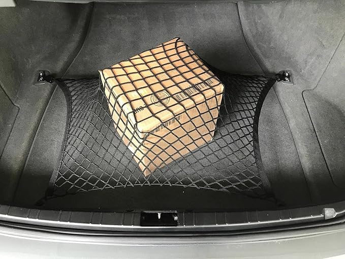 Trunk Organizer Cargo Net for BMW 7-Series 1993-2023 - Floor Style Cargo Net for Sedan - Premium Mesh Elastic Car Trunk Organizer Vehicle Carrier Storage – Compatible with BMW 7-Series