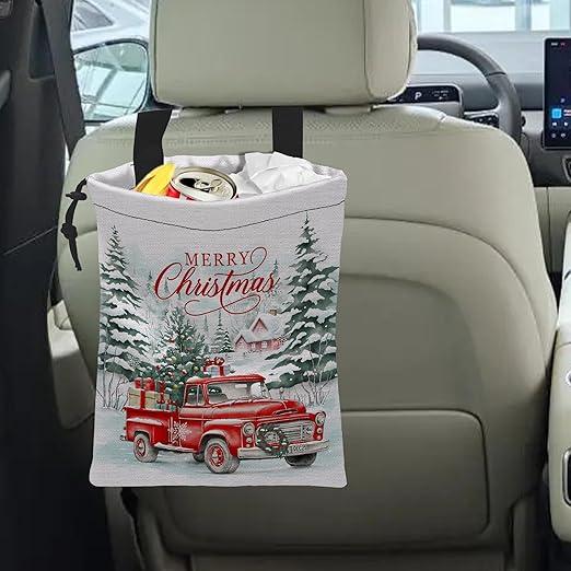 Car Garbage Bag Hanging Car Trash Can for Back Seat with Drawstring
