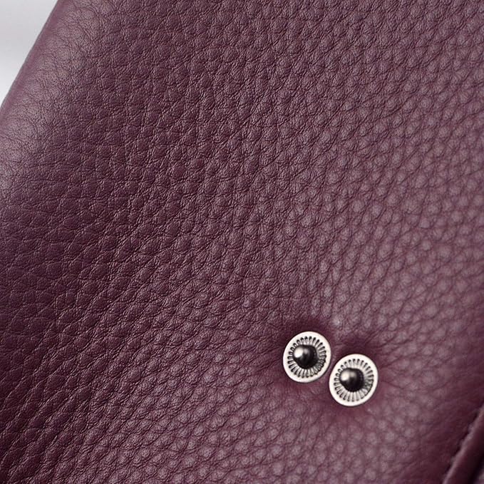 Bveyzi Women's Big Fat Rfid Leather Wristlet Wallet Organizer Large Phone Checkbook Holder with Zipper Pocket (Purple)