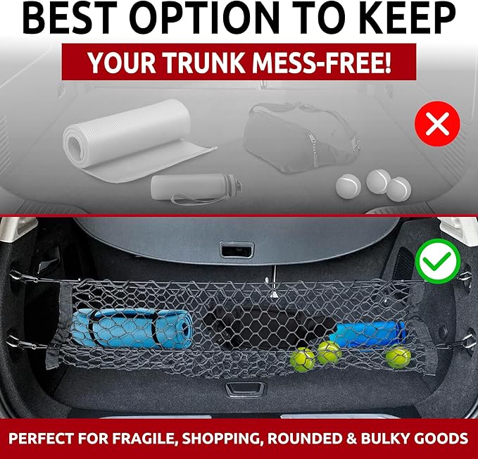 Envelope Style Trunk Mesh Cargo Net for Buick Envision 2016-2025 - Car Accessories - Premium Trunk Organizers and Storage - Cargo Net for Crossover - Vehicle Carrier Organizer for Buick Envision