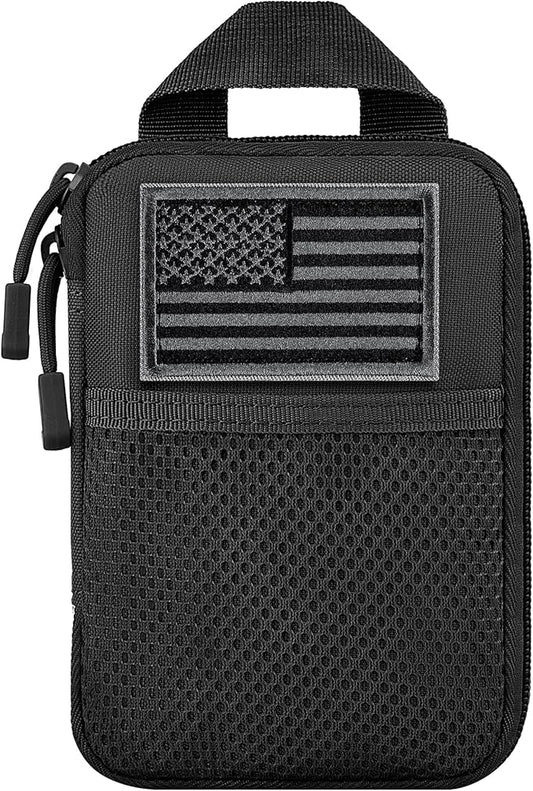 IronSeals Tactical Molle EDC Pouch Utility Tool Pouch Compact Pocket Organizer Pouch with US Flag Patch