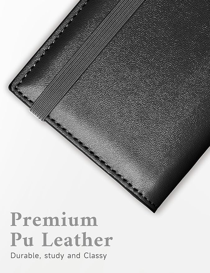 Zreal Checkbook Cover for Men and Women, Premium Vegan Leather Checkbook Holder for Top & Side Tear Duplicate Checks with RFID Blocking (Classic Black)