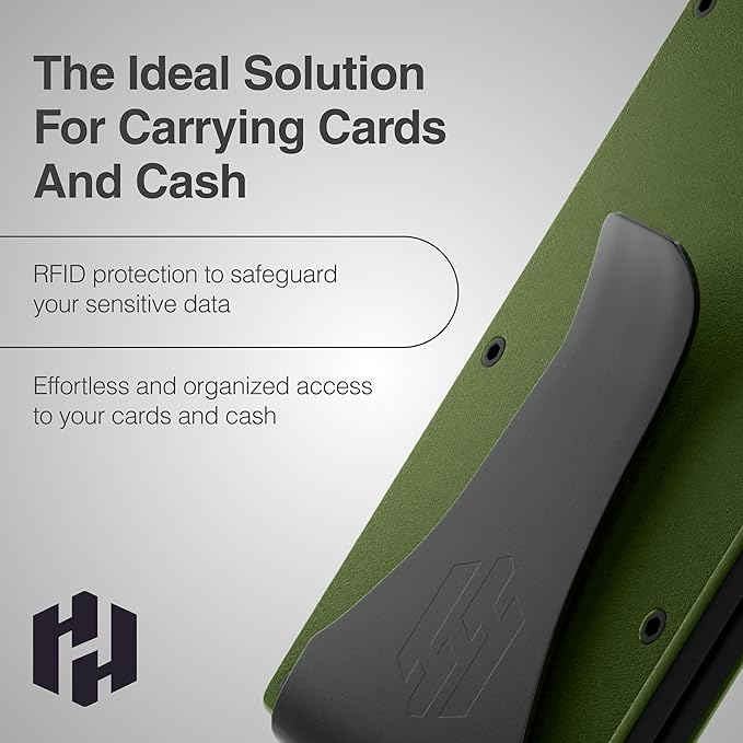 Hayvenhurst Wallet for Men - Slim RFID Blocking Metal Wallet with Money Clip, Minimalist Front Pocket Credit Card Holder, Small Mens Wallet | Reinvented Design, Slim, Minimalistic, Seamless, Blocks RFID Scanners, with a Money Clip
