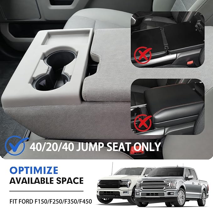 Autorder F150 Underseat Storage Organizer for 2015–2025 2026 Ford F150 & 2017–2026 Ford F250 F350 F450 Accessories (40/20/40 Jump Seat Only) - Front Center Console Hanging Organizer Insert Tray