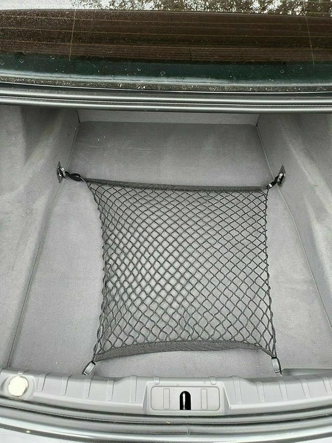 Trunk Organizer Cargo Net for BMW 7-Series 1993-2023 - Floor Style Cargo Net for Sedan - Premium Mesh Elastic Car Trunk Organizer Vehicle Carrier Storage – Compatible with BMW 7-Series