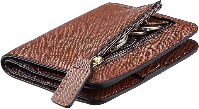 Toughergun Women’s Small Slim Leather Wallet with RFID Protection, Compact Bifold Mini Purse with Clear ID Window