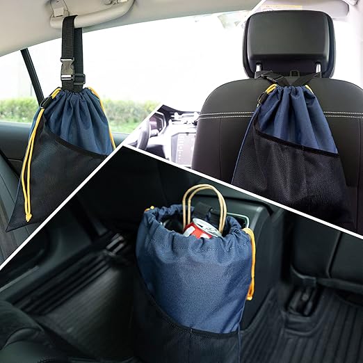GNEGNI 2PCS Car Garbage Can, Hanging Car Trash Bag with Waterproof Leakproof Lining