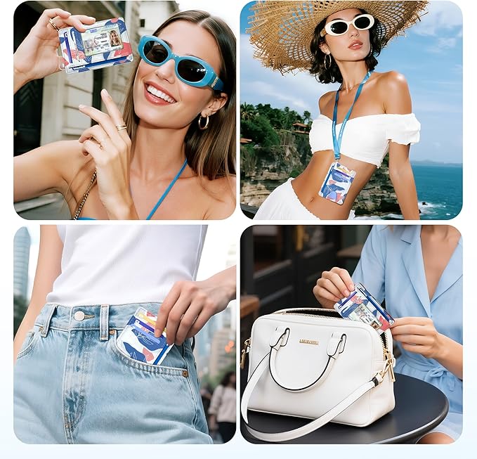 Mayski Slim Wallet, Credit Card Holder for Women, Minimalist Front Pocket RFID Blocking Card Cases, Small Wallet Women Men(Leaves1)