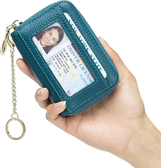 imeetu Rfid Credit Card Holder,Genuine Leather Businese Card Case,Rfid Blocking Wallet for Women & Men