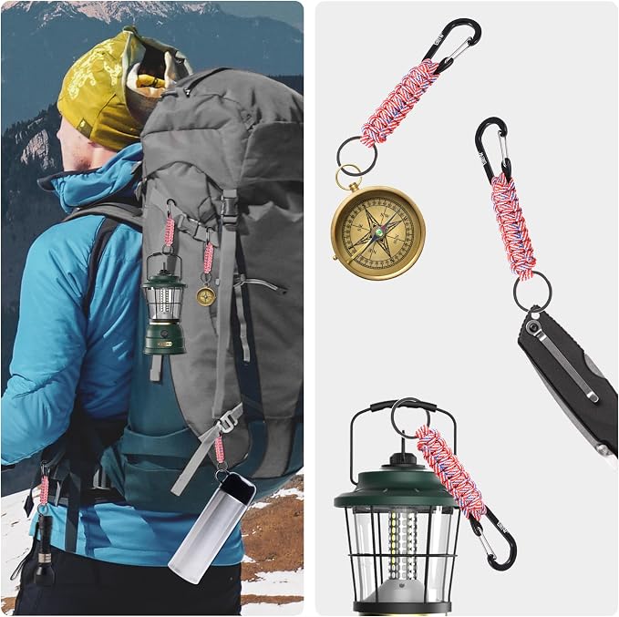 EOTW Carabiner Keychain,Paracord Keychain Small Aluminum Clip D Ring for Camping, Hiking, Fishing, Or As A Key Organizer
