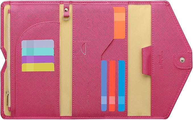 ZOPPEN Mulit-purpose Rfid Blocking Passport Holder Travel Wallet (Ver.4) Passport and Vaccine Card Holder ComboTri-fold Document Organizer Travel Essentials