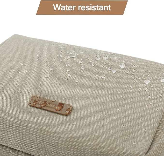 BAGSMART Toiletry Bag for Men, Canvas Travel Toiletry Organizer Dopp Kit Water-resistant Shaving Bag for Toiletries Accessories,Beige-Large