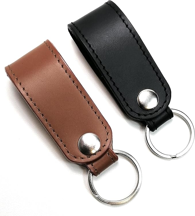 Key Chain Genuine Leather Car Keychain for Belt, Universal Key Fob Keychain Holder for Men and Women