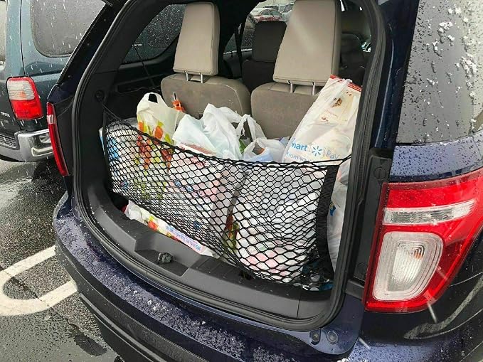 Rear Trunk Organizer Cargo Net for Ford Explorer 2011-2019 – Envelope Style Cargo Net for SUV - Premium Mesh Car Trunk Organizer Vehicle Carrier Storage - Compatible with Explorer