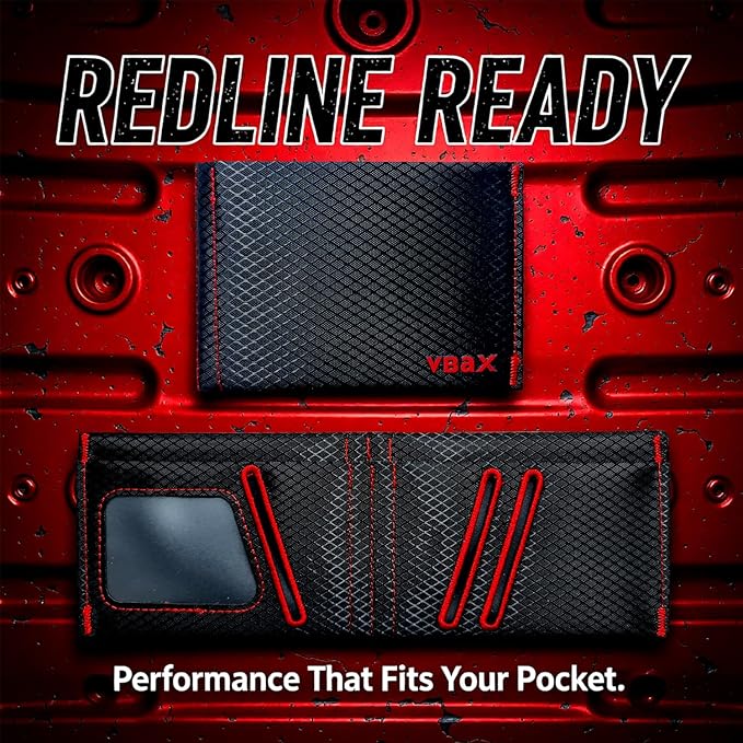 Minimalist RFID Blocking Slim Wallet for Men – Waterproof Microfiber Front Pocket Bifold Card Holder – Holds 10 Cards & Cash (Hexa Inferno Edition)