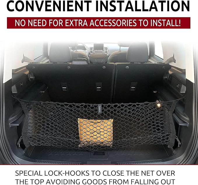 Envelope Style Elastic Trunk Mesh Cargo Net for Ford Bronco Sport 2021-2024 - Premium Trunk Organizers and Storage - Luggage Net for SUV - Best Car Organizer for Ford Bronco Sport