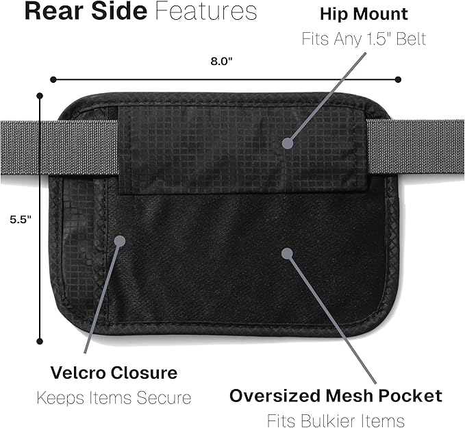 Navigator Travel Neck Wallet; RFID Blocking Pouch and Passport Holder for Travel with Neck and Waist Carry Modes; Travel Document Holder for Passports, Cards, Cash and Mid-Size Phones (Black)