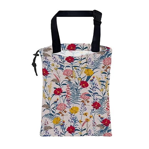 Car Garbage Bag Colorful Flowers and Leaves Drawstring Car Trash Bag Hanging for Back Seat with Adjustable Buckle Canvas Vehicle Trash Can Easy-to-Install