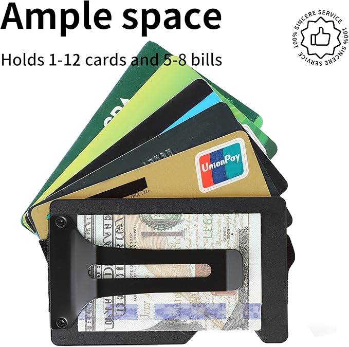 Slim Wallet for Men,RFID Blocking Minimalist Metal Wallet, Money Clip/Cash Holder, Front Pocket Aluminum Credit Card Holder, Ideal Gift for Men,American USA Flag