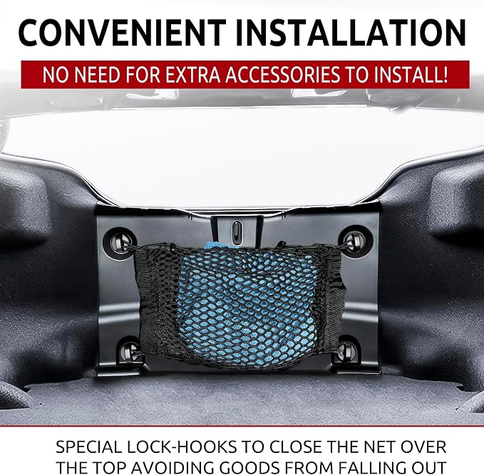 Envelope Style Automotive Elastic Trunk Mesh Cargo Net for Chevrolet Camaro 2016-2024 - Premium Trunk Organizers and Storage - Luggage Net for Coupe