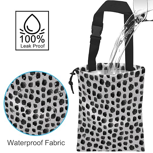 Car Trash Bag Hanging Black Dots Car Trash Can Waterproof Garbage Bag Hanging for Car Back Seat