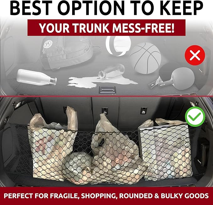Envelope Style Automotive Elastic Trunk Mesh Cargo Net for Lexus RX 2016-2025 - Premium Trunk Organizer and Storage - Luggage Net for Crossover