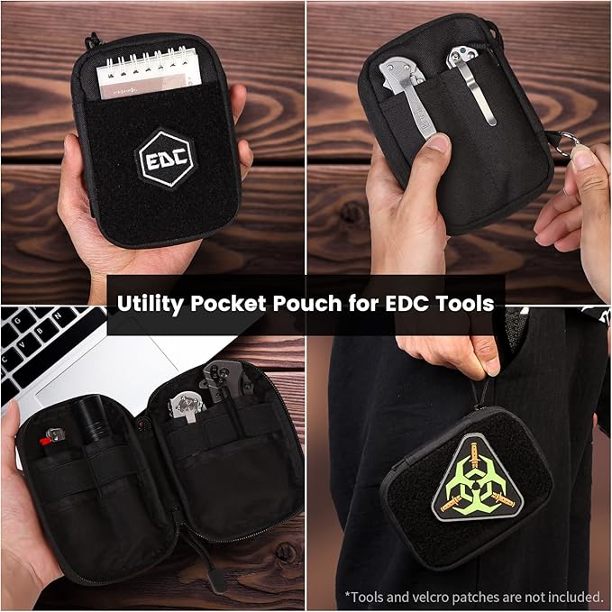 Mighty Pouch EDC Organizer - Nylon EDC Pocket Pouch with Hook and Loop Closure