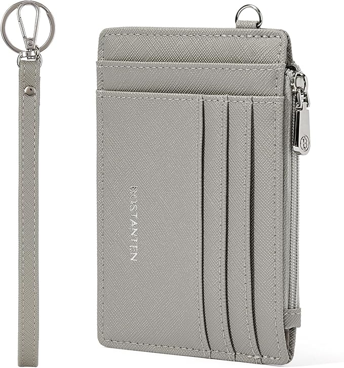 BOSTANTEN Small Wallet For Women RFID Leather Credit Card Holder Slim Wristlet Keychain Wallet With Zipper Pocket