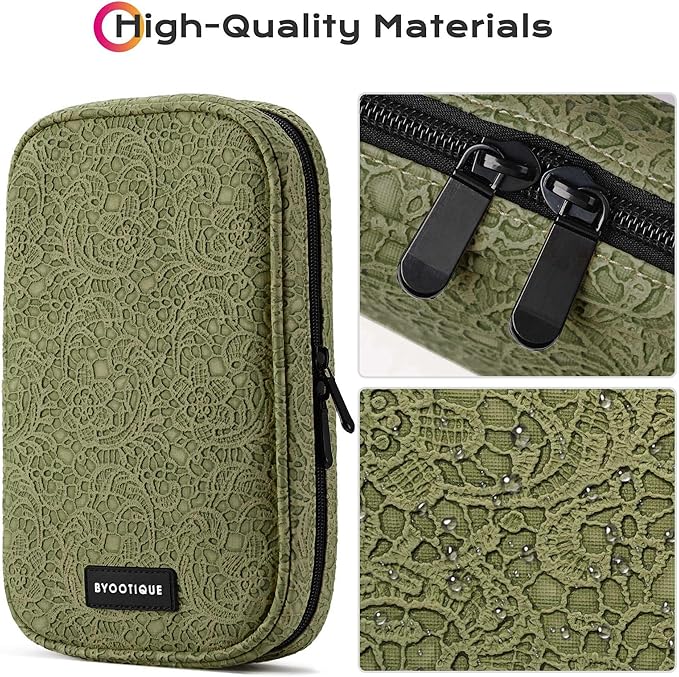 BYOOTIQUE Travel Makeup Brush Holder Bag Cosmetic Brush Organizer Rococo Green