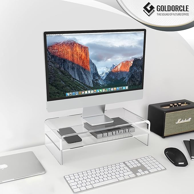Acrylic Monitor Stand Riser Clear Computer Monitor Stand (Big)
