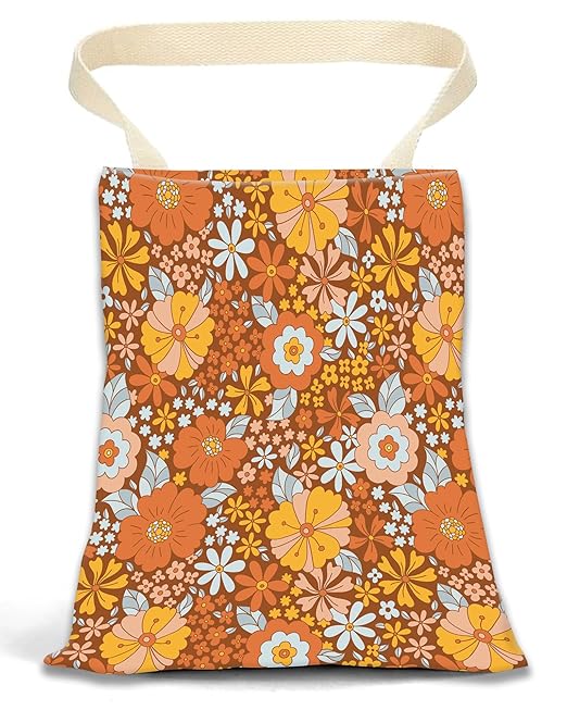 Car Garbage Can, Car Trash Bag, Car Garbage Bag, Hanging Car Trash Can for Car Accessories, Vehicle, Travelling, Camping, Cute Car Back Seat Organizer, Cute Boho Flowers