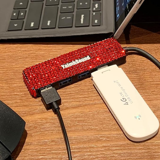 USB Splitter for Laptop, Laptop USB Port Expander, USB Hub Adapter for PC,MacBook Pro,Mac Air,Surface, Flash Drive, SSD,Gaming, Red