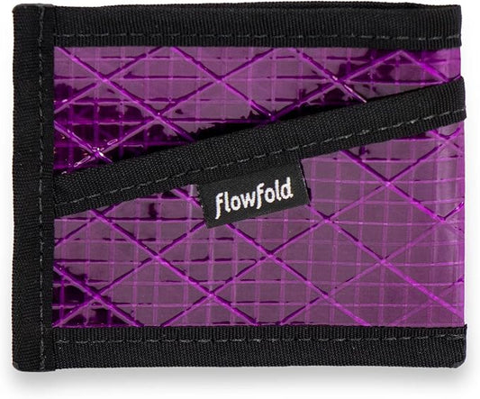 Flowfold Recycled Sailcloth Wallets - 3 Pocket Card Holder Wallet, Front Pocket Wallet, Slim Card Holder Wallet Made in USA (Ultraviolet Sailcloth)