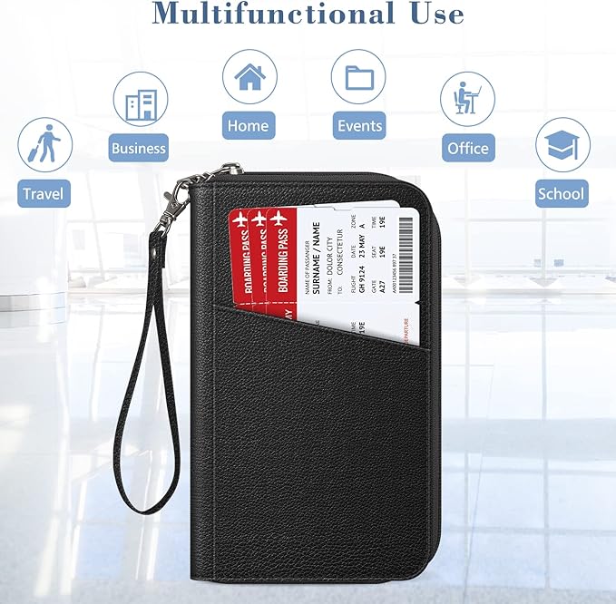 Fintie Family Passport Holder Wallet, RFID Blocking Travel Document Organizer Clutch Bag Credit Cards Case Cover for Women Men
