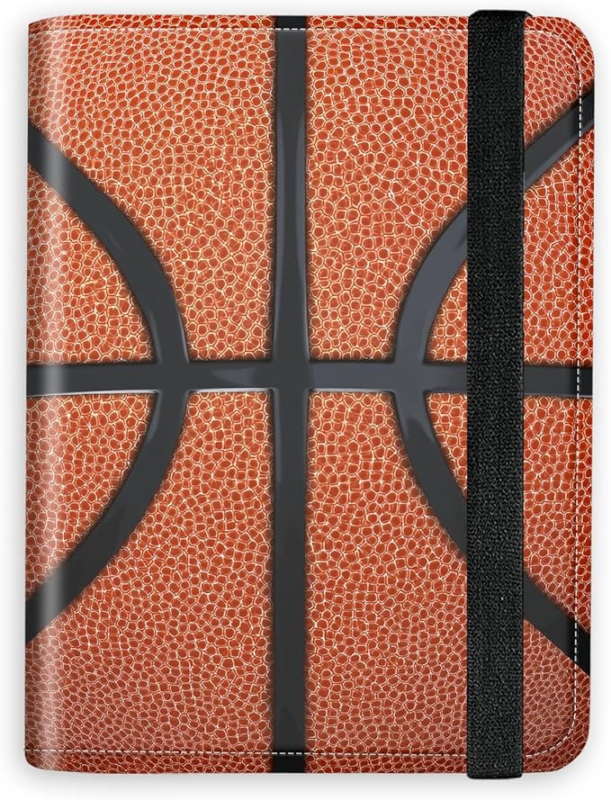 [Basketball Texture Ultra-Slim Passport Holder Wallet with Pen Loop, RFID Blocking Faux Leather Travel Passport Cover, Compact Boarding Pass & Card Case Organizer for Women & Men