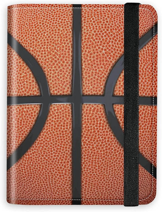 [Basketball Texture Ultra-Slim Passport Holder Wallet with Pen Loop, RFID Blocking Faux Leather Travel Passport Cover, Compact Boarding Pass & Card Case Organizer for Women & Men