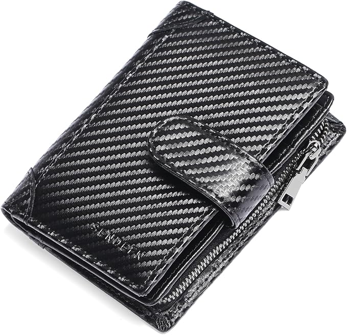 SENDEFN Men's Wallet Genuine Leather Bifold RFID Blocking Wallets for Men Credit Card Holder with Coin Pocket